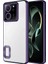 Caseworld Xiaomi Mi 13T Pro Kapak Yanları Renkli Lens Korumalı Logo Gösteren Şeffaf Luxury Silikon Kılıf - Mor 1