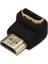 HDMI Adaptör, HDMI A erkek - HDMI A dişi, 90 derece açılı, siyah renk, altın kaplama 1
