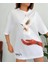 Unisex Bisiklet Yaka Baskılı Oversize T-Shirt - Beyaz 1