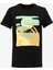 Bisiklet Yaka Baskılı Siyah Kadın T-Shirt F4SL-TST0725 1