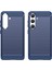 Samsung Galaxy S24+ Için Yumuşak Karbon Fiber Fırçalanmış Tpu Telefon Kılıfı - Mavi (Yurt Dışından) 4