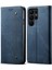 Samsung Galaxy S24 Ultra Için Kot Deri Flip Cüzdan Standlı Telefon Kılıfı - Mavi (Yurt Dışından) 1