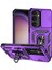 Samsung Galaxy S24+ Için Halka Ayaklı ve Kayar Kamera Kapaklı Telefon Kılıf - Mor (Yurt Dışından) 1