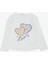 Kız Çocuk Uzun Kollu Tişört Kazayağı Puantiyeli Kalp Baskılı Yazılı 3-8 Yaş, Ekru 1