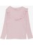 Kız Çocuk Uzun Kollu Tişört Yakası Fırfırlı Armalı 3-8 Yaş, Pembe 1