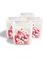 Dekoratif Buzlu Cam Mumluk Pembe Güller Desen 8x8 cm (4 Adet) 4