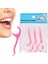 Fildişi Tarzı Tek Kullanımlık Diş Ipi Temizleme Diş Çubuğu 7.5cm Flok Diş Arası Fırça Flosser Diş Temizleme Ağız Hijyeni (Yurt Dışından) 2