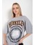 Gri Oversize Berkeley Baskılı T-Shirt 1