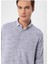 Regular Fit Düğmeli Yaka Düz Lacivert Erkek Gömlek GM1008300078 4