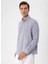 Regular Fit Düğmeli Yaka Düz Lacivert Erkek Gömlek GM1008300078 5
