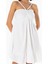Alanya Boyundan Bağlamalı Kısa Yazlık Müslin Elbise Beyaz Byz 3