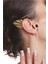 Kadın Altın Renk Lak Kaplama Taşlı Yaprak Stilizesi Sağ Kulak Earcuff & Kıkırdak Küpe 2