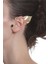 Kadın Altın Renk Lak Kaplama Taşlı Yaprak Stilizesi Sol Kulak Earcuff & Kıkırdak Küpe 2