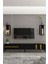 Lükens Tv Ünitesi Siyah Gold 180 cm 3