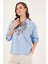 Pamuklu Regular Fit Nakış Işlemeli Bluz Kadın Bluz 611BZ0181 2