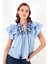 Pamuklu Regular Fit Nakış Işlemeli Bluz Kadın Bluz 611BZ0253 5