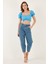 Slim Fit Büzgü Detaylı Kalp Yaka Crop Bluz Kadın Bluz 5865601 3