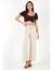 Slim Fit Büzgü Detaylı Kalp Yaka Crop Bluz Kadın Bluz 5865601 4