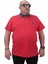 Mocgrande Büyük Beden Polo Kot Yaka T-Shirt 23420 Kırmızı 1