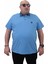 Mocgrande Büyük Beden Polo Kot Yaka T-Shirt 23420 Mavı 1