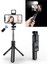 LED Işıklı Bluetooth Kumandalı Selfie Çubuğu Katlanabilir Taşınabilir 100 cm Tripod 2