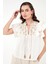 Pamuklu Regular Fit Nakış Işlemeli Bluz Bayan Bluz 611BZ0253 4
