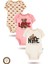 3'lü Organik"love" Baskılı Kısa Kollu Bebek Body Zıbın KISA-GÜNEŞ-EKRU-PEMBE24-30 1