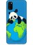 Samsung Galaxy M30S Uyumlu Yorgun Panda ve Dünya Desenli Silikon Kılıf 1