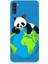 Samsung Galaxy M11 Uyumlu Yorgun Panda ve Dünya Desenli Silikon Kılıf 1