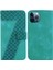 Iphone 12 Için Telefon Kılıfı Pro Max Kart Yuvası Fonksiyonu Kabartmalı Desen Flip (Yurt Dışından) 1