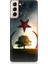Samsung Galaxy S21 Uyumlu Göktürkçe Türk ve Ağaç Bayrak Desenli Silikon Kılıf 1