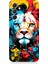 Samsung Galaxy A34 Uyumlu Renli Boyalı Aslan Yüzü Desenli Silikon Kılıf 1