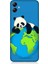 Samsung Galaxy A04E Uyumlu Yorgun Panda ve Dünya Desenli Silikon Kılıf 1