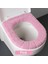 Pembe Tarzı 1 Adet Kış Sıcak Klozet Kapağı Closestool Mat Yıkanabilir Banyo Aksesuarları Örgü Saf Renk Yumuşak O-Şekilli Ped Klozet (Yurt Dışından) 1