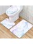 Mavi Stil 3 Adet Tuvalet Paspas Seti Mermer Doku Giriş Kapısı Paspası Banyo Paspasları Mat Koridor Banyo Ürünleri Minimalist Tarzı Halı Zemin (Yurt Dışından) 5
