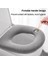 Mavi Stil Kış Sıcak Klozet Kapağı Closestool Mat Yıkanabilir Banyo Aksesuarları Örgü Saf Renk Yumuşak O-Şekilli Ped Bide Kapağı (Yurt Dışından) 2