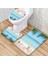 UI2187-18 Stili Dekorasyon Ev Klozet Kapağı Su Emici Halı Banyo Kaymaz Zemin Mat Modern 3D Desen Baskı Halı (Yurt Dışından) 3