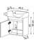 Ayaksız Tek Kapaklı Sol Lavabolu 46 cm Leo Banyo Alt Dolabı 2