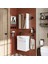 Ayaksız Tek Kapaklı Sol Lavabolu 46 cm Leo Banyo Alt Dolabı + Aynalı Üst Dolabı 5