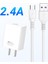 [etop]telefon Şarj Cihazı Beyaz Veri Kablolu Şarj Bloğu 2.4A Hızlı Şarj Ios/android Için Kullanışlı/c Tipi Şarj Adaptörü Kiti (Yurt Dışından) 4