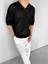 Oversize Bol ve Rahat File T-Shirt Siyah 1