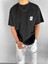 Oversize Patch Yamalı ve Dokulu T-Shirt Siyah 1