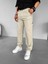 Blok Yama Detaylı Slim Fit Pantolon Taş Rengi 2