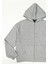 Oversize Fermuarlı Cepli Gri Sweatshirt 2