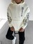 Oversize 'again' Baskılı Sweatshirt Ekru 1