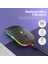 Siyah Rgb Şarjlı Kablosuz 1600DPI Işıklı Kablosuz Mouse Bwm6 2