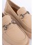 Verner Tokalı Ekru Kadın Loafer Ayakkabı 5