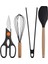 Siyah Bambu Silikon - Kepçe, Kaşık, Kevgir, Makarna, 2 Spatula, Silikon Maşa, Makas, Çırpıcı, 9 Adet 4