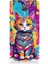 General Mobile Gm5 Plus Uyumlu Renkli Sevimli Kedi Desenli Silikon Kılıf 1