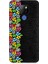 General Mobile GM20 Uyumlu Parlak Çiçekler ve Siyah Motif Desenli Silikon Kılıf 1